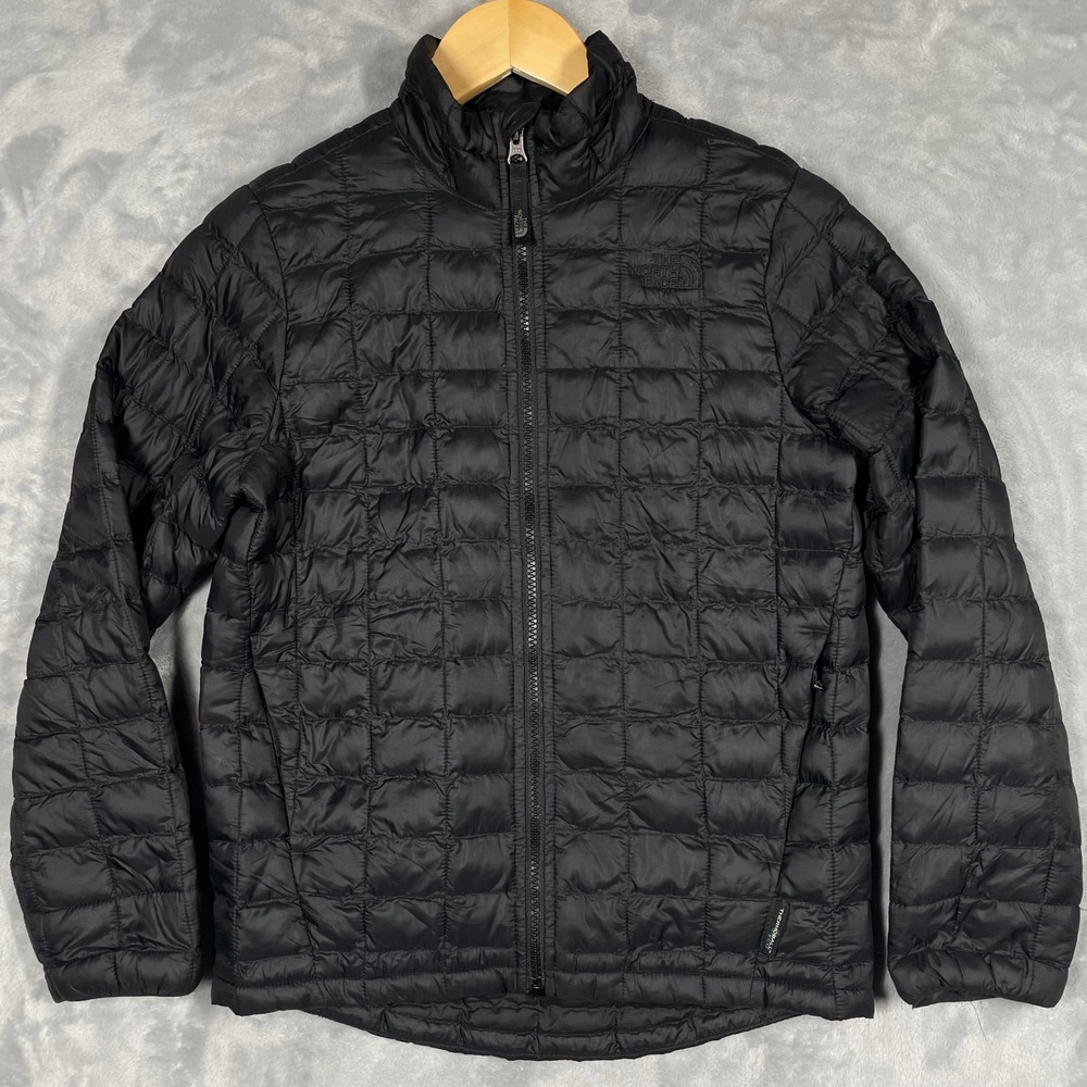 The North Face Boys ThermoBall Eco Puffer Jacket Black M 10/12 Full Zip Quilted